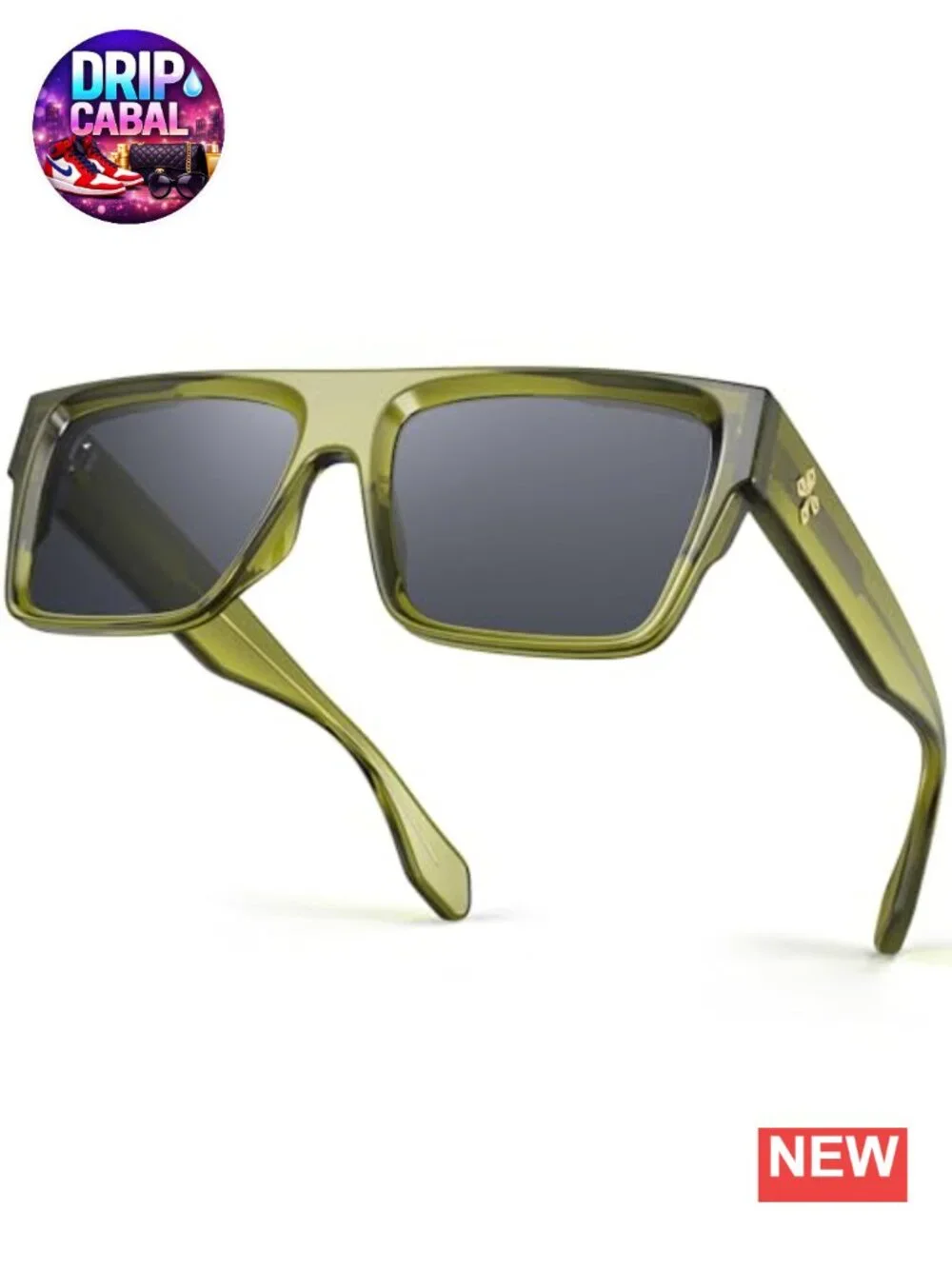 Oversized Square Flat Top Sunglasses UV400 TR90 Frame Unisex